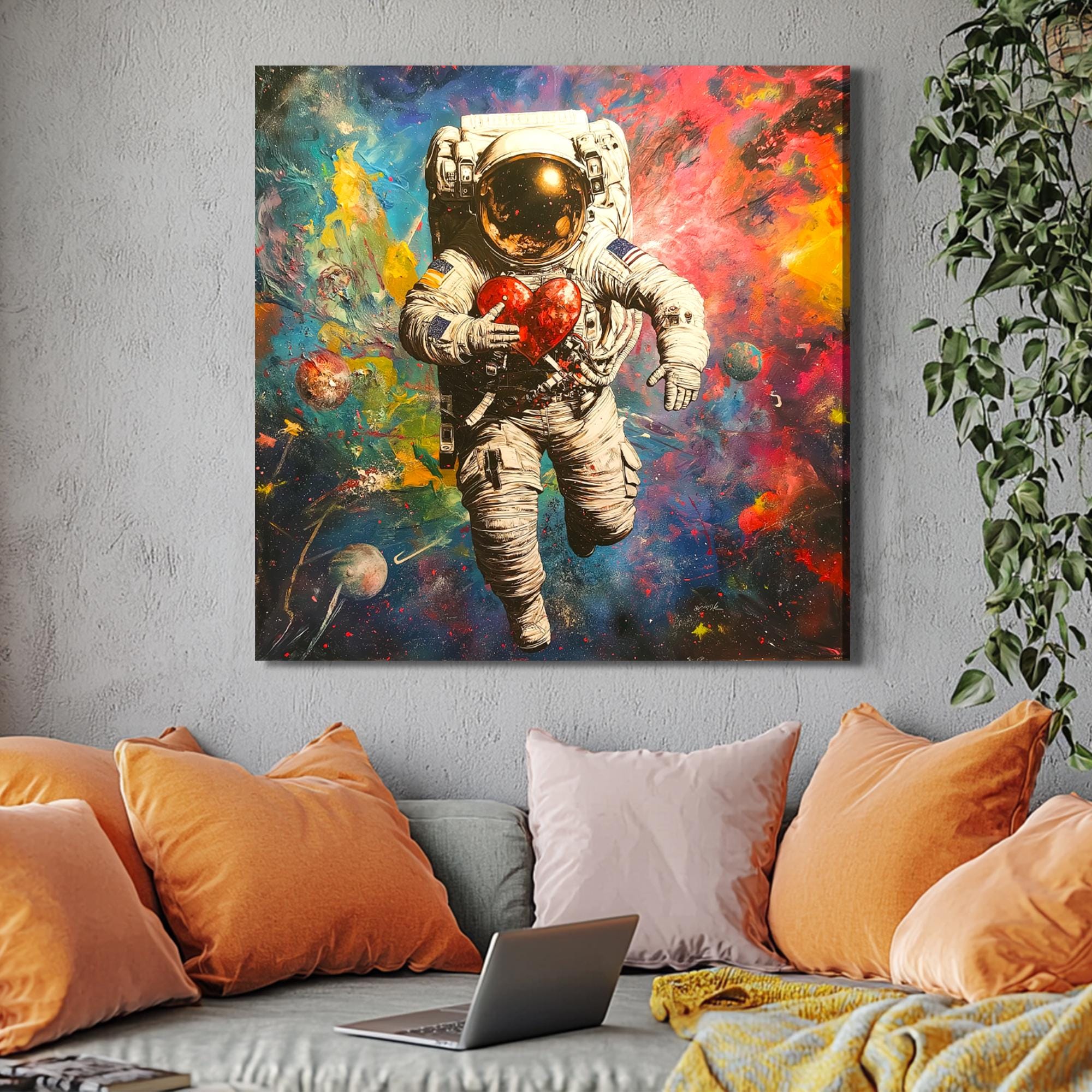 Astronaut Gift Idea - Modern Astronaut Wall Art, Large Astronaut Canvas ...