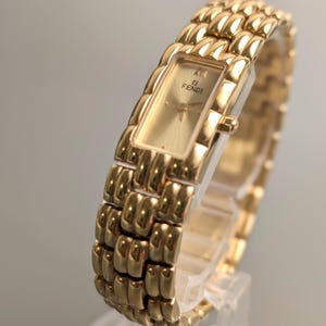 RARE Vintage FENDI orology 670L golden Dial gold plated bracelet type ladies watch watch