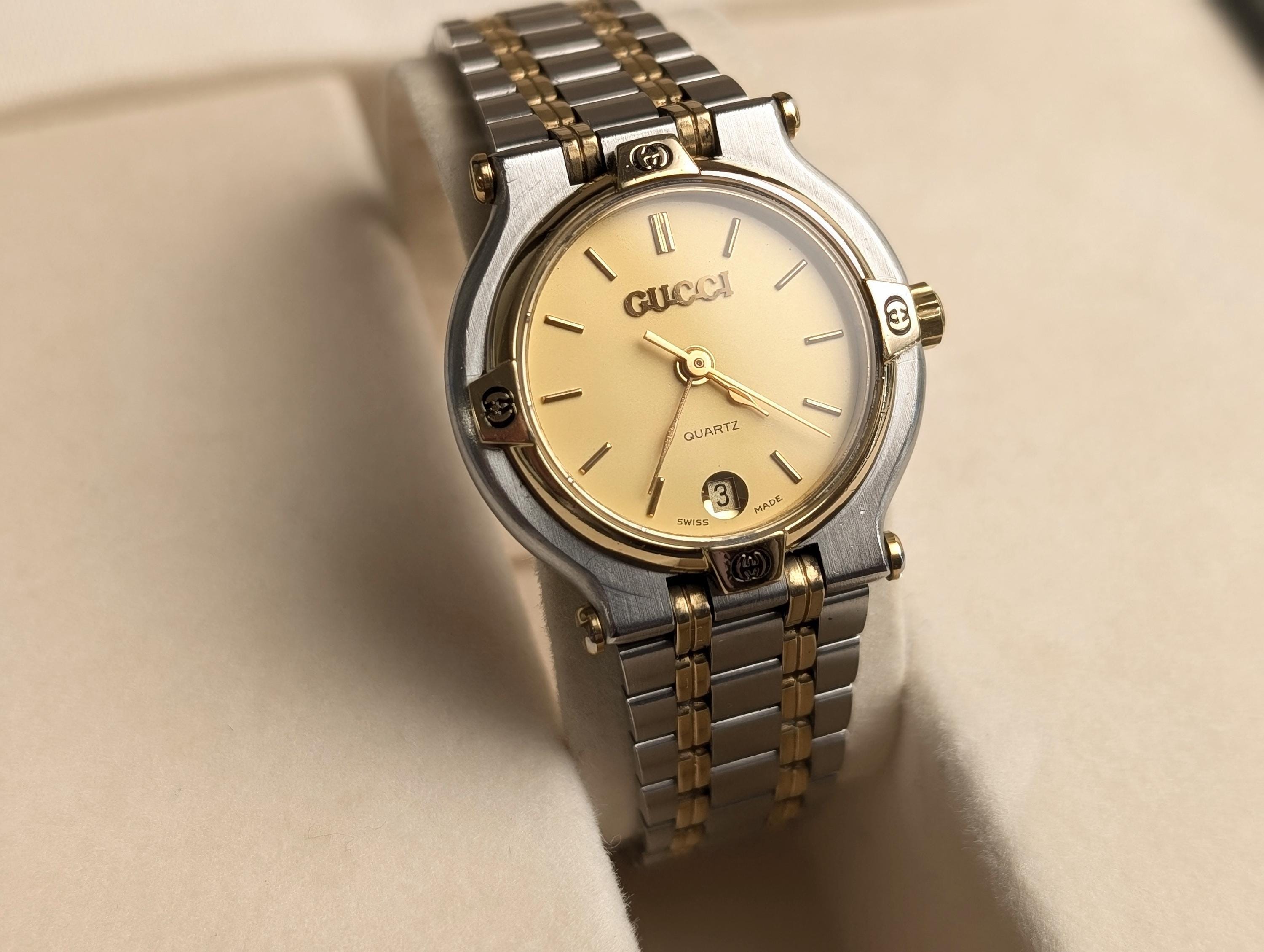 Vintage Gucci 9000L Two-Tone Gold-Plated and Stainless Steel Watch with Box Vintage Gucci 9000L 25mm Watch Two-tone Gold and Stainless  main image 2
