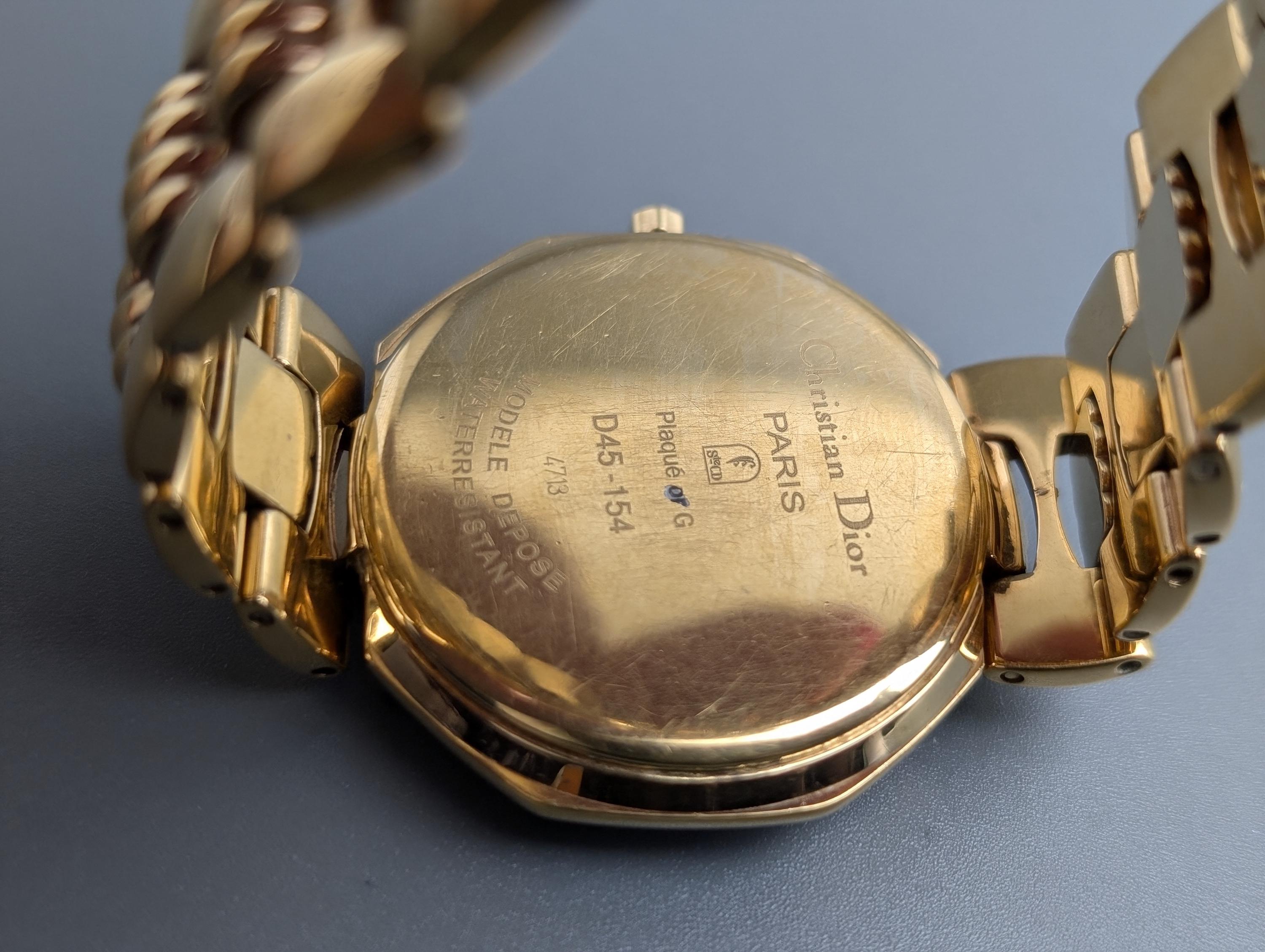 クリスチャン ディオール D45-154 ゴールドメッキ クォーツ ユニ