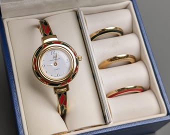 Andre Mouche Change bezel Gold Ladies Watch Quartz Vintage 26mm