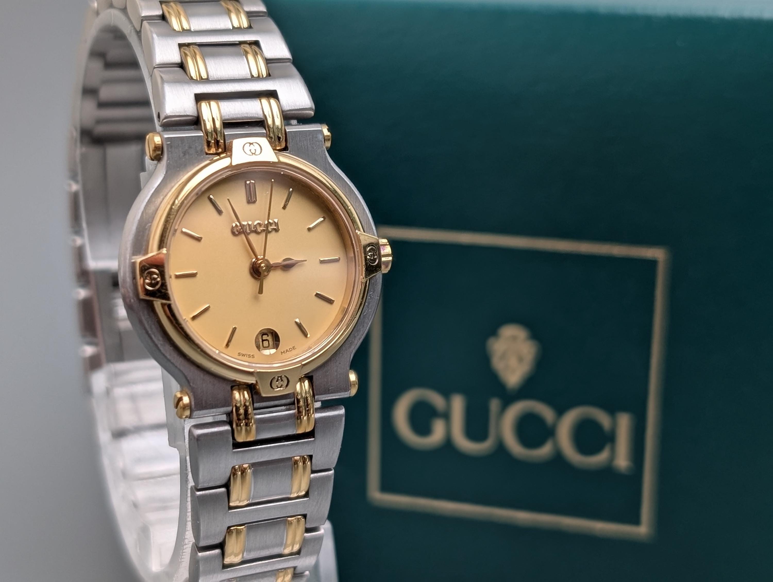 GUCCI グッチ 9000L ツートーン クオーツ レディース 腕時計 グッチ 9000L ゴールドメッキ ツートン レディースウォッチ クォーツ