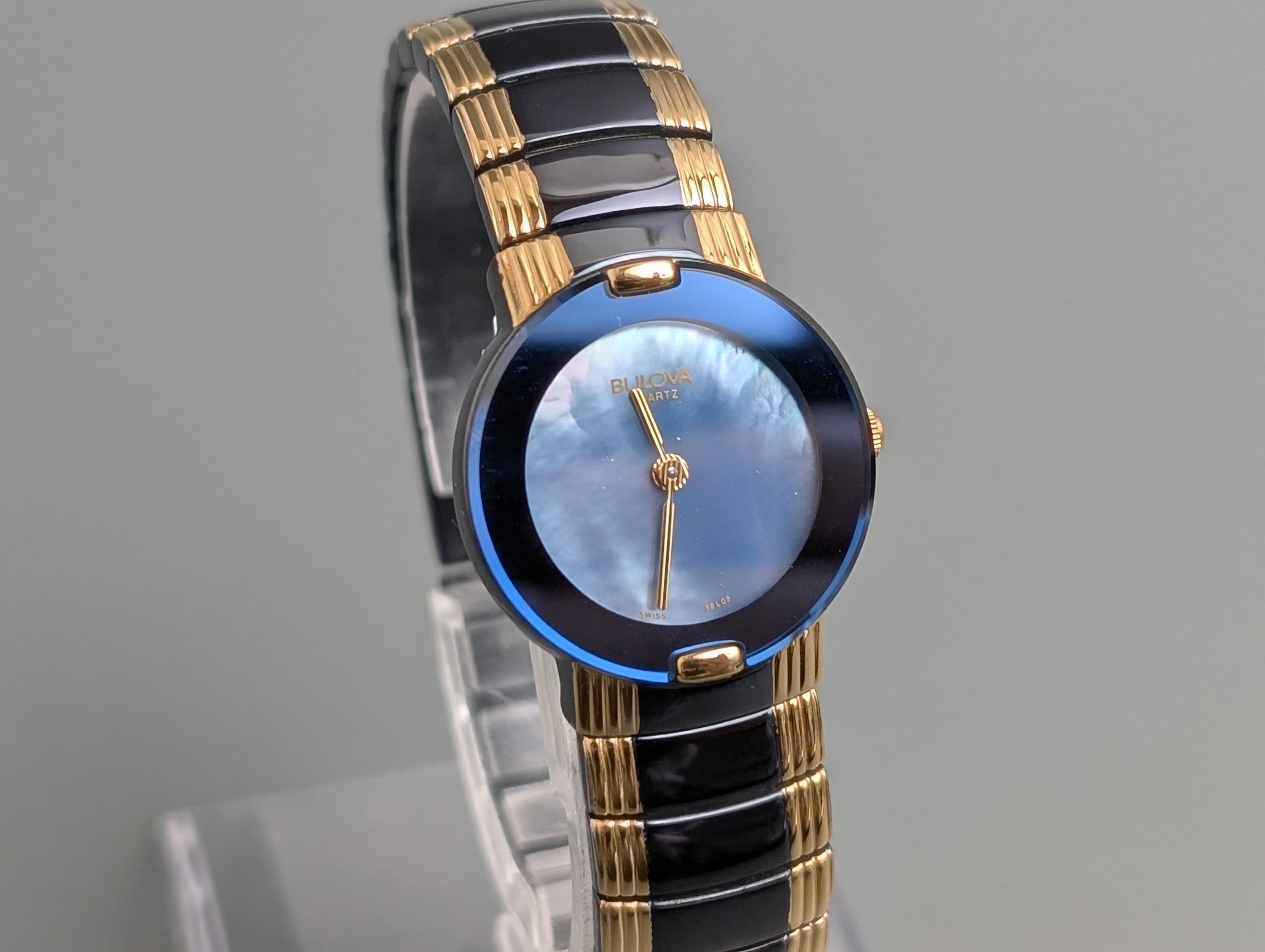 Rare Womens Caravelle By Bulova Watch 23mm Silver Tone Blue Dial New Battery Amazon.com: Caravelle by Bulova Ladies main image 2