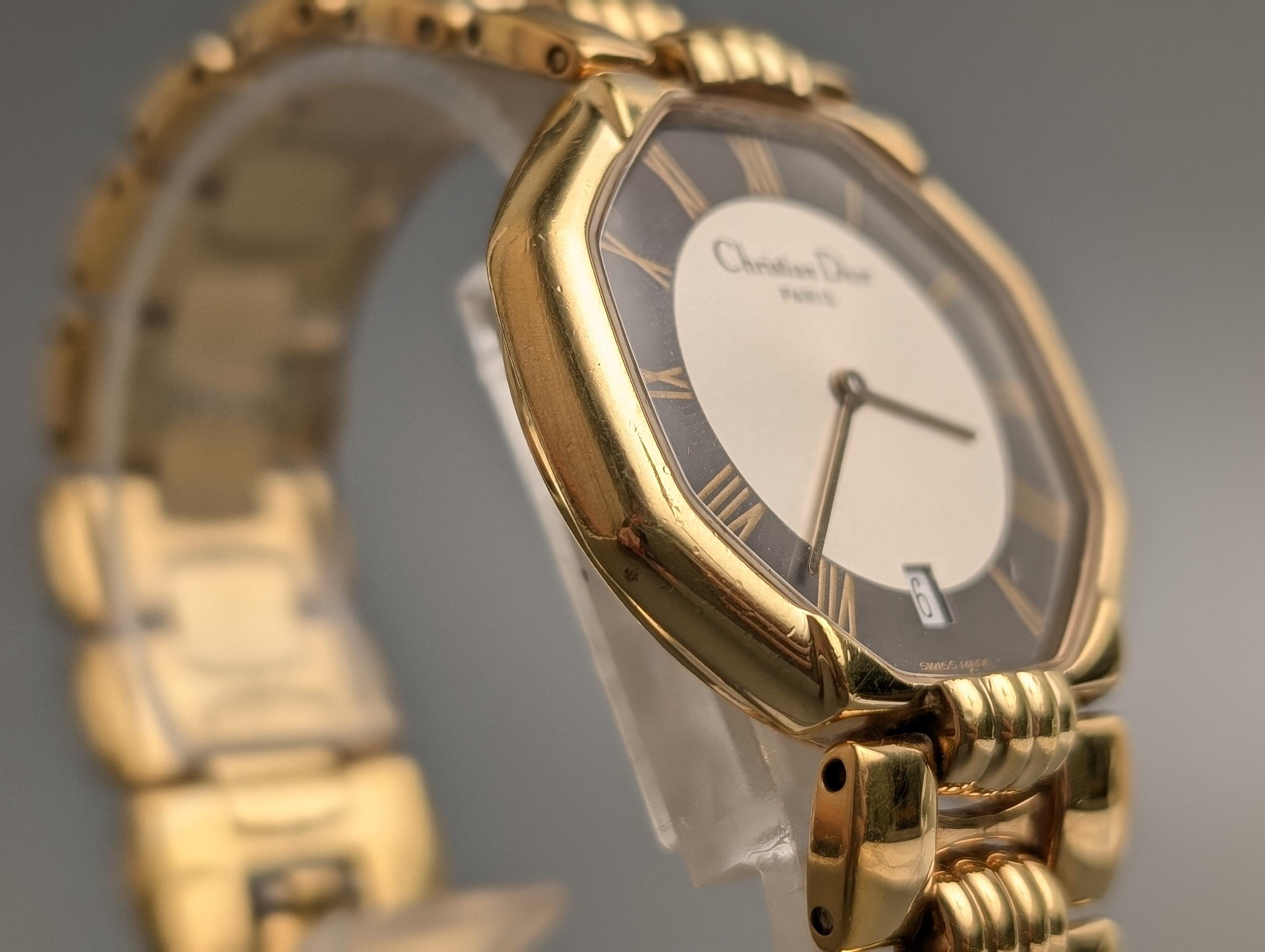 クリスチャン ディオール D45-154 ゴールドメッキ クォーツ ユニ