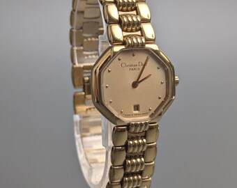 Christian Dior 48.153 Octagon Dial Gold Plated Quartz Ladies  display picture 1