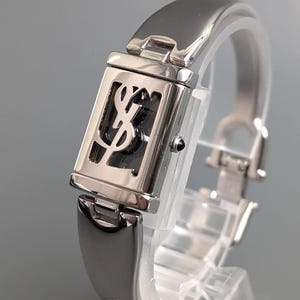 YSL Yves Saint Laurent 40th Anniversary Quartz Stainless Steel Women Bracelet Watch Vintage 17mm