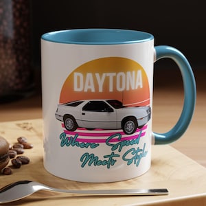 Daytona Coffee Mug - Retro Car Lover Gift, Vintage Style, Perfect for Dad or Father&#39;s Day