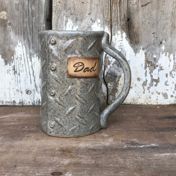 Handmade Pottery Dad Mug -17 oz Mug  Ready to Ship