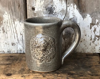Handmade Sheep Pottery Mug - Small 13 oz. Wheel thrown