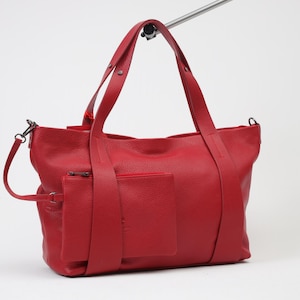 Bolso de piel color rojo con cartera - 40278 Bolso moderno, Bolso de mujer, De moda, Bolso rojo de gran tamaño, Bolso elegante, Monederos y bolsos, Regalo