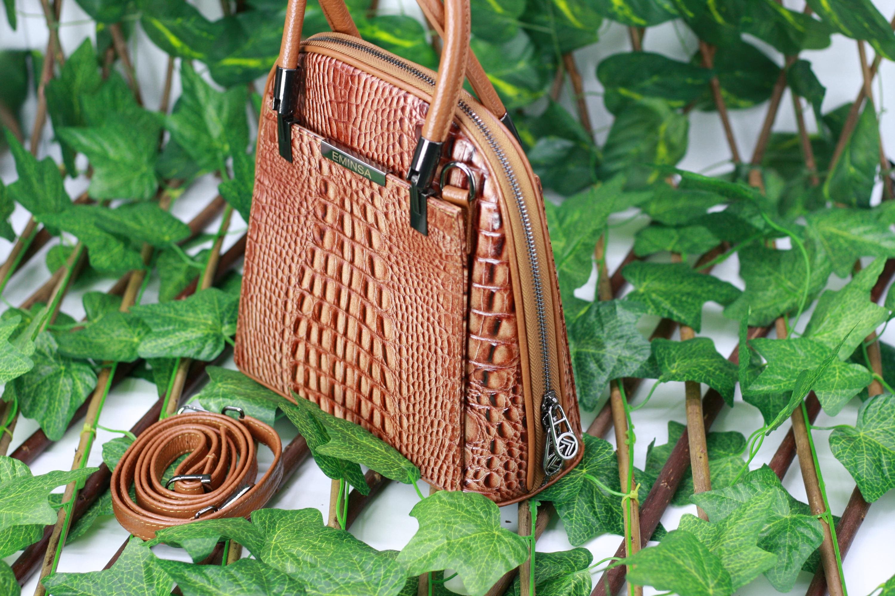 Light Tan Colour Real Leather Bag with Shoulder Strap – 40085 Handbag and Shoulder Bag Together , Multi-Compartment Bag