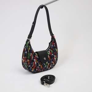 Bolso de piel estilo arcoíris/luna, elegante bolso de piel, bolso de mano, bolso de mujer con bandolera, regalo, bolso con asa superior 40420