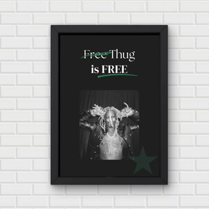 Free Thug Poster - No Chains, Just Freedom Art | Unique Hip Hop Decor | Perfect Gift for Music Lovers & Young Thug Fans