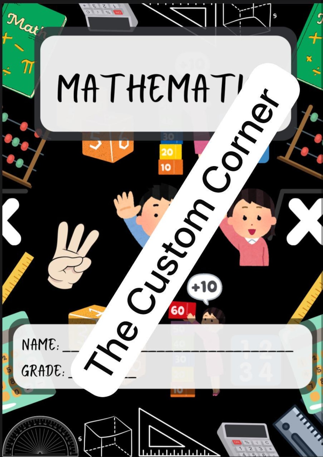 Mathematics Book Cover Page for Kids Schoolbook - Etsy