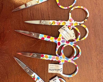 Yummy Food & Polka Dot Embroidery Scissors, 3 3/4 Inches
