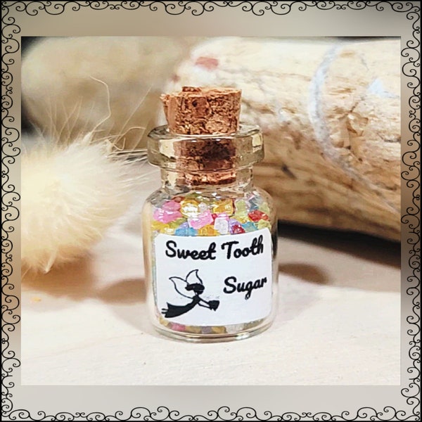 Miniature Sugar Jar, Miniature Baking, Miniature Rainbow Crystals, Mini Tooth Fairy Sugar, Miniature Sugar, Tiny Sugar Crystals, Mini Baking