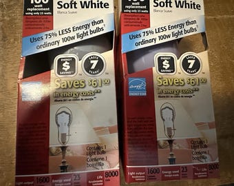 2-Pack 100-Watt Sylvania Double Life Soft White Traditional Light Bulbs NEW!