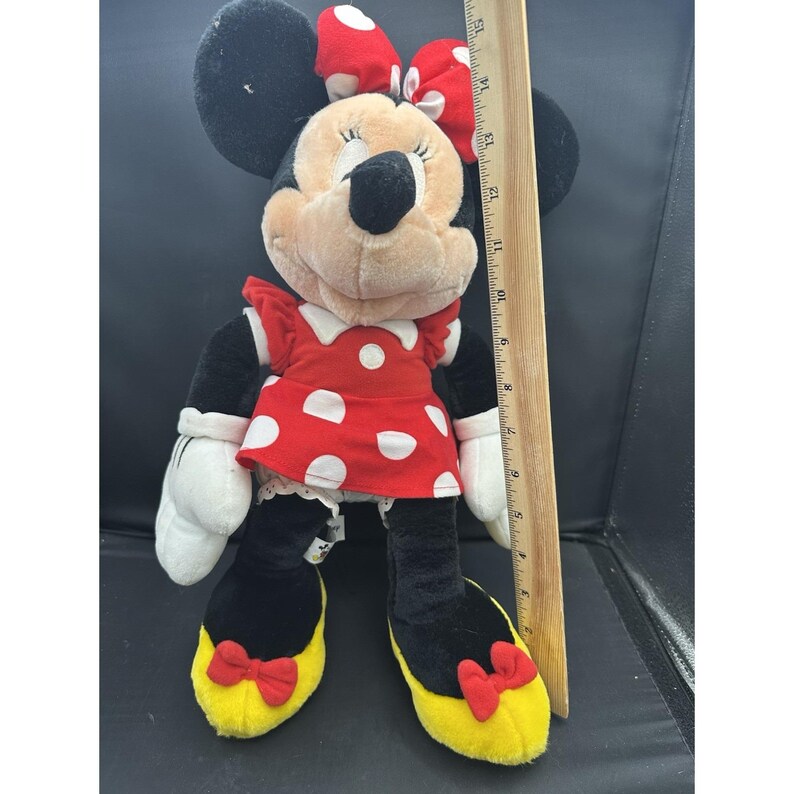 Disney Minnie Mouse in Red Polka Dot Dress Stuffed Animal Plush 15.5" image 8