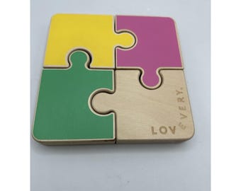 Rompecabezas de madera grueso Lovevery, juguete educativo para bebés y niños pequeños Montessori