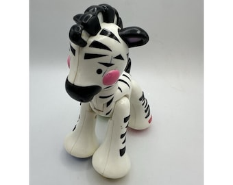 Fisher Price Amazing Animals Click Clack Zebra Zoo Rattle Sensory Adjustable See