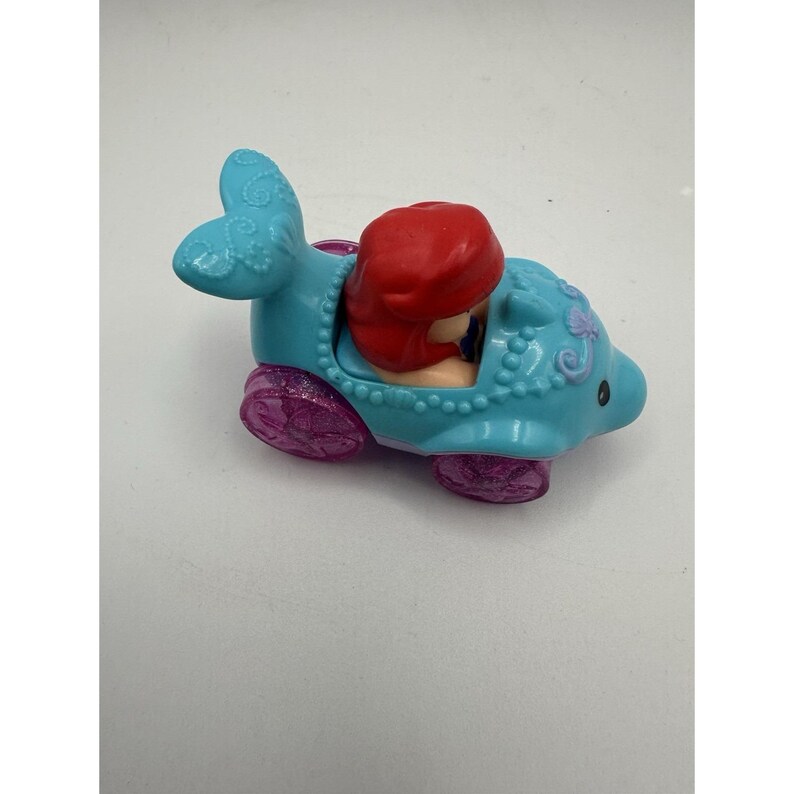Little People Disney Princess Wheelie Ariel Dolphin Car Toy 2013 Ages 1-4 image 2