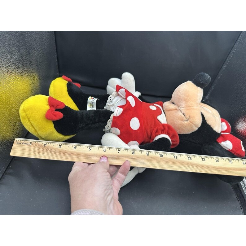 Disney Minnie Mouse in Red Polka Dot Dress Stuffed Animal Plush 15.5" image 2