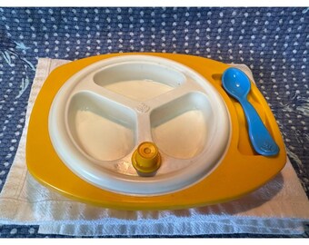 Fisher Price Fun With Food 1987 Yellow Warming Dish #2150 Baby's Mealtime Set