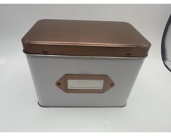Caja metálica para recetas con tarjetas y separadores (nueva)