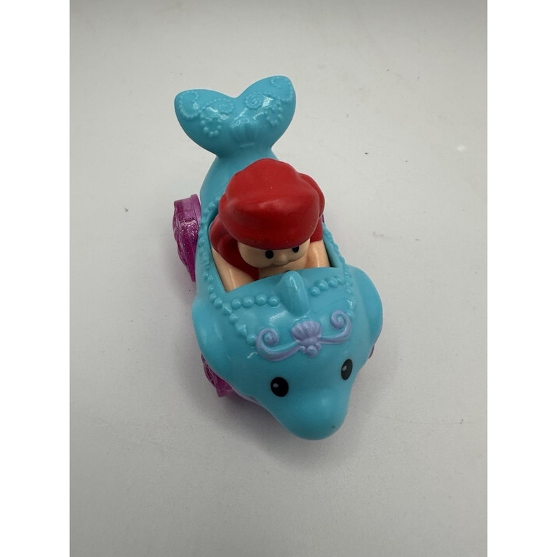 Little People Disney Princess Wheelie Ariel Dolphin Car Toy 2013 Ages 1-4 image 1