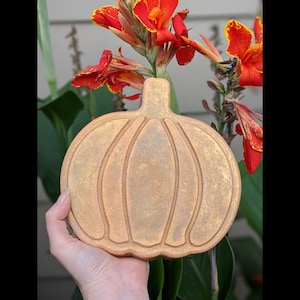 Stepping Stone, Orange Concrete Pumpkin, Orange Pearl Dust, Gardener Seed Marker, Garden Décor, Concrete Pumpkin, Garden Stone Pumpkin