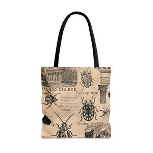 Torba Dark Academia, Bugs, Goth Tote, Torba wielokrotnego użytku, Strona apteczna, Notatki akademickie, Torba rękodzielnicza, Torba do rękodzieła