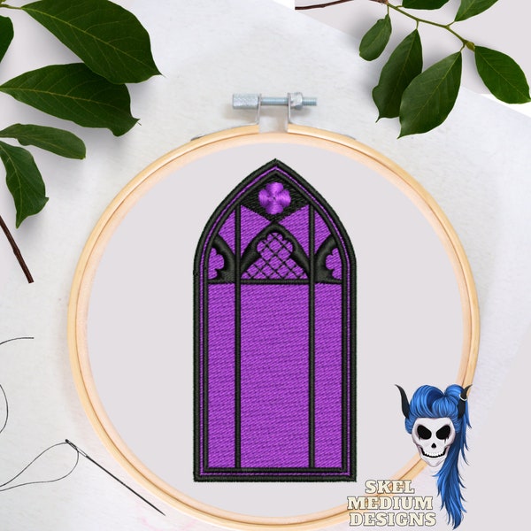 Gothic Window Embroidery File, Embroidery File, Digital Sewing, Architecture Embroidery, Building Element, Trefoil, DIGITAL FILES ONLY