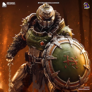 Doom Slayer from Doom - 3D Printed Resin Figurine -  Garage Kit [By Bulkamancer] - UNPAINTED