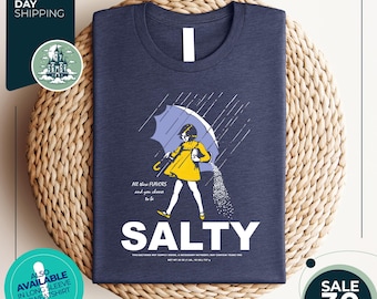 Salty Girl Tee | Women's Vintage Cotton Blend T-Shirt | Gift For Her | Trendy Casual Te | Vintage Style Tee | Women's Shirt | Funny Shirt