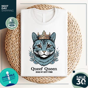 Queef Queen Fat Cat Adult Shirt | Unhinged Tee Inappropriate Dirty Shirt Exchange | Comfort Colors Tee | Funny Adult Saying Raunchy Gag Gift
