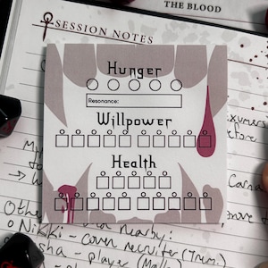 VTM Stat Tracker Sticky Notizen | Vampire the Masquerade TTRPG [VORBESTELLUNG]