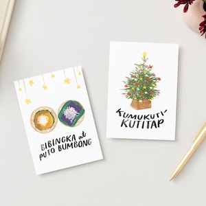 Juego de 5 tarjetas navideñas filipinas: descarga digital / Tarjetas navideñas filipinas en tagalo / Tarjetas navideñas digitales / Tarjetas de felicitación filipinas