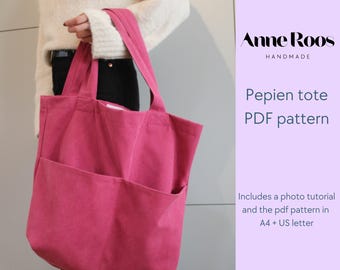 Patron de couture de sac fourre-tout Pepien à poche (PDF)