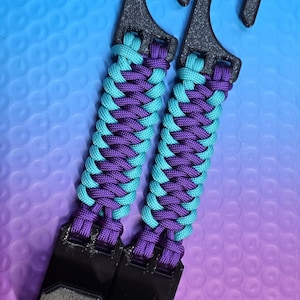Ganchos para reposacabezas de coche envueltos en paracord (juego de 2) / Impresión 3D duradera, ajuste universal Morado