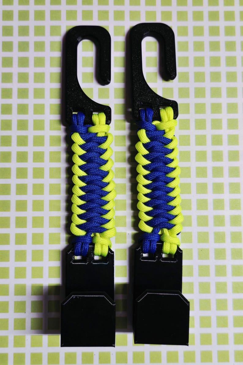 Ganchos para reposacabezas de coche envueltos en paracord (juego de 2) / Impresión 3D duradera, ajuste universal Royal Blue