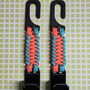 Ganchos para reposacabezas de coche envueltos en paracord (juego de 2) / Impresión 3D duradera, ajuste universal Naranja