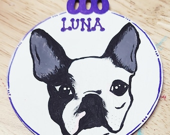 Adorno de mascota personalizado pintado a mano: recuerdo de retrato de perro personalizado
