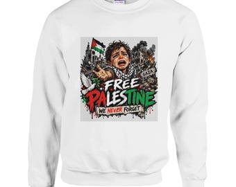 Free Palestine Sweatshirt - Democracy and Peace Hoodie - Statement Pullover - Unisex Activist Clothing - Peace Symbol Sweater