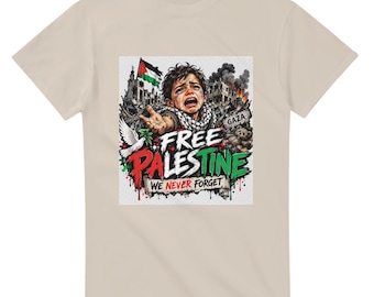 Free Palestine T-Shirt - Gaza Solidarity Shirt - Human Rights Protest Tee - Organic Cotton Political Statement Apparel - Handmade Gift