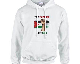 Free Palestine Hoodie, Statement Pullover for Peace and Freedom, Unisex Heavy Blend Sweatshirt with Front Pocket, Activism Clothing