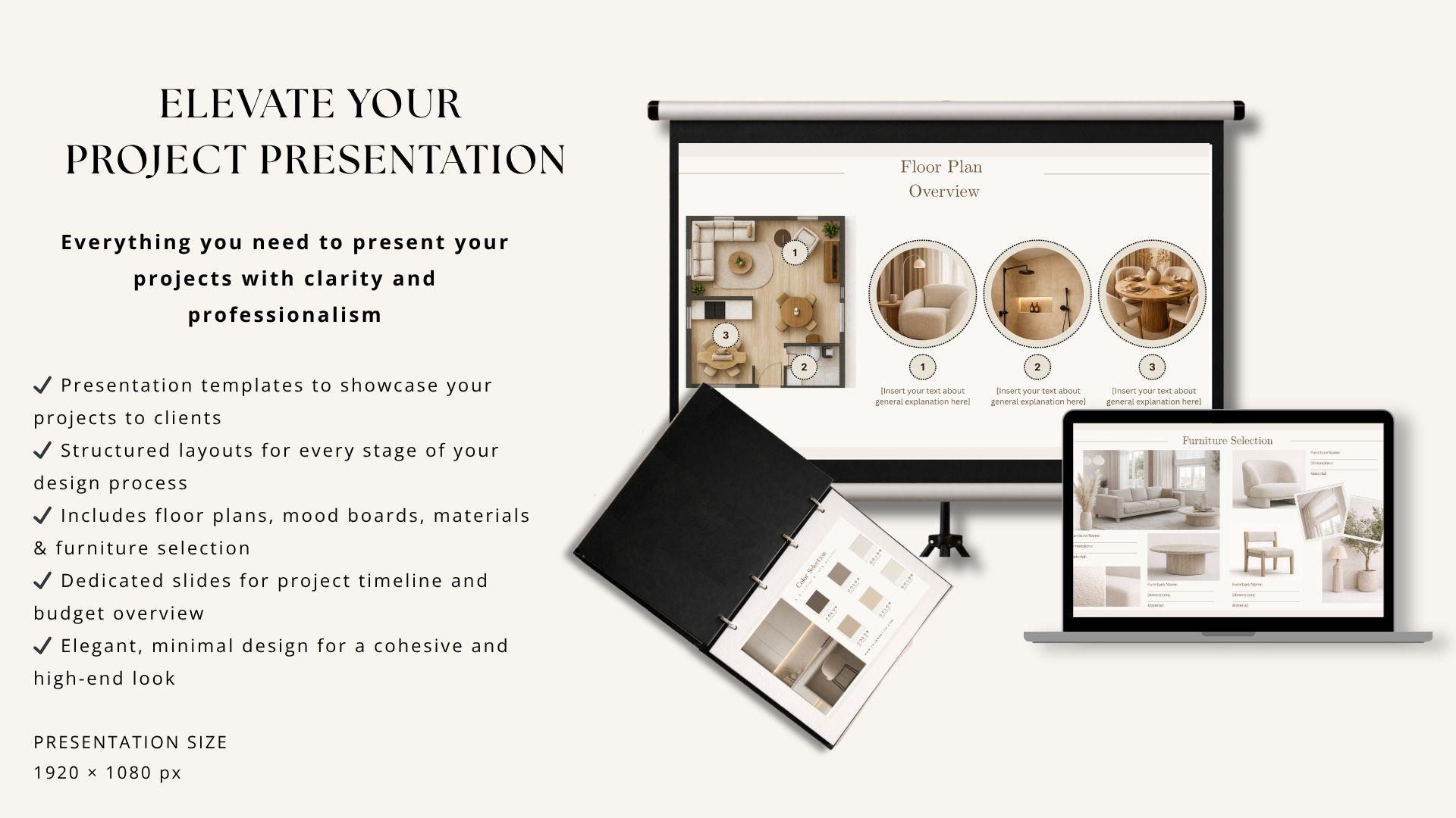 Interior Design Template Bundle Canva, Client Presentation + Instagram ...