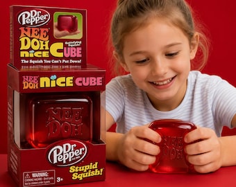 Limited Edition Dr Pepper Nee Doh Nice Cube – Red Squishy Sensory Fidget Toy
