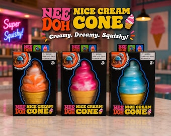 Juguete antiestrés con forma de cono de helado NeeDoh – Juguete sensorial para aliviar el estrés