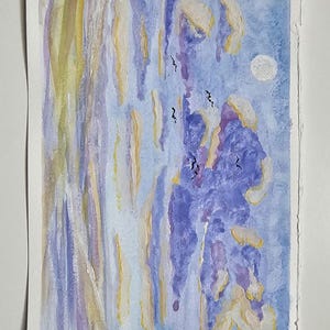 雲 空 夕焼け 夕焼け空 水彩画