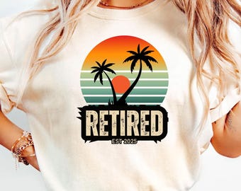 Custom Retired T-Shirt: Retro Beach Retirement Gift